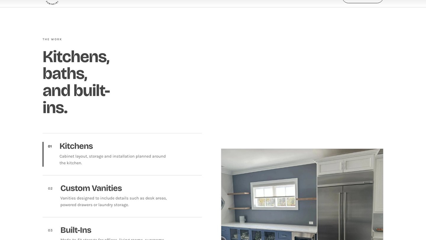 The work index on the new homepage